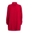 Eskandar Silk A-line Shirt In Red