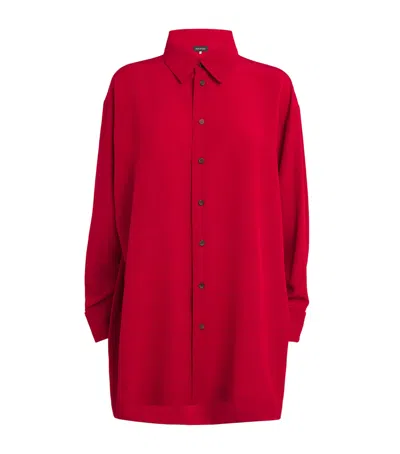 Eskandar Silk A-line Shirt In Red