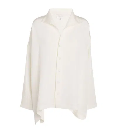 Eskandar Silk A-line Shirt In White