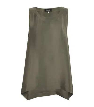 Eskandar Silk A-line Shell Top In Green