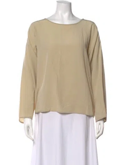Pre-owned Eskandar Silk Bateau Neckline Blouse In Neutral