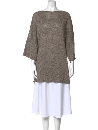 Pre-owned Eskandar Silk Bateau Neckline Sweater In Neutral