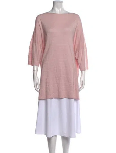 Pre-owned Eskandar Silk Bateau Neckline Sweater In Pink