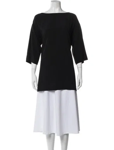 Pre-owned Eskandar Silk Bateau Neckline Top W/ Tags In Black