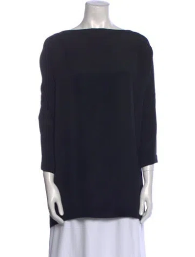 Pre-owned Eskandar Silk Bateau Neckline Tunic In Black