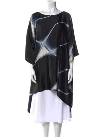 Pre-owned Eskandar Silk Bateau Neckline Tunic In Black
