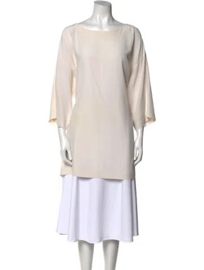 Pre-owned Eskandar Silk Bateau Neckline Tunic In Neutral