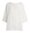 Eskandar Three-quarter Sleeve Bateau Neck Tunic In White