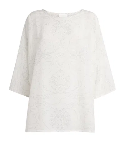 Eskandar Silk Boat-neck Top In Gray