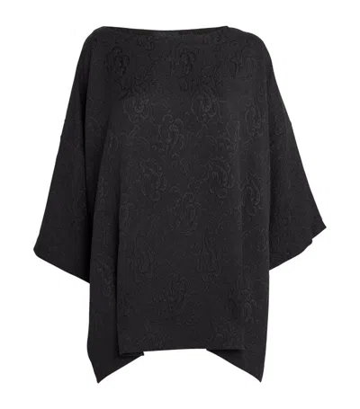 Eskandar Silk Boat-neck Tunic In Black