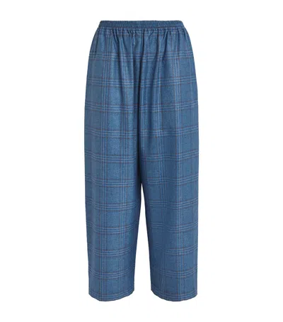 Eskandar Silk-cashmere Japanese Trousers In Blue