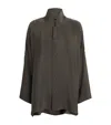 Eskandar Silk Crepe Shirt In Gray