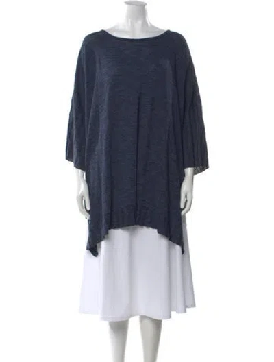 Pre-owned Eskandar Silk Crew Neck Sweater In Blue