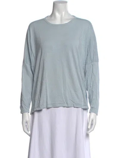 Pre-owned Eskandar Silk Crew Neck Top In Blue
