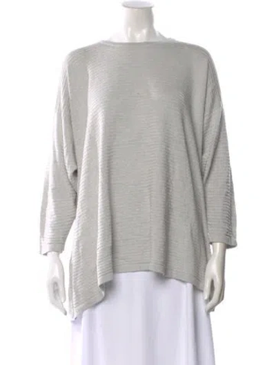 Pre-owned Eskandar Silk Crew Neck Top In Gray