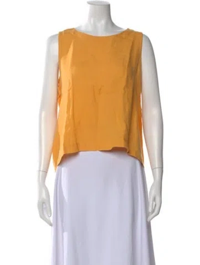 Pre-owned Eskandar Silk Crew Neck Top In Yellow