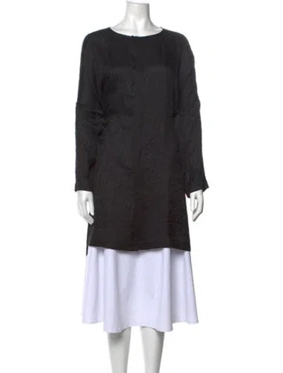 Pre-owned Eskandar Silk Crew Neck Tunic In Black