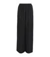 Eskandar Flared Silk Trousers In Black