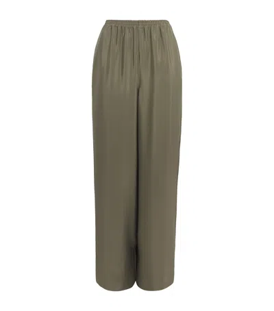 Eskandar Silk Flared Trousers In Gray