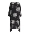Eskandar Silk Floral Midi Dress In Black