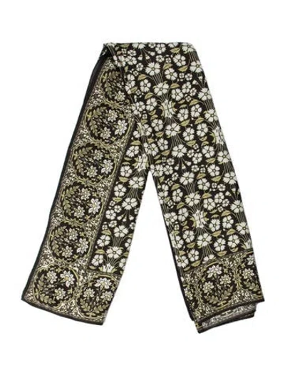 Pre-owned Eskandar Silk Floral Print Scarf In Multi