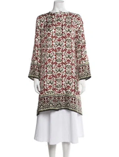 Pre-owned Eskandar Silk Floral Print Tunic In Multicolor