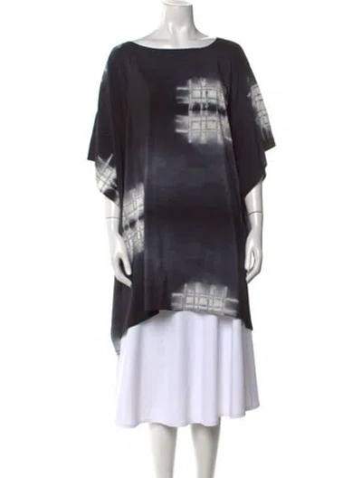 Pre-owned Eskandar Silk Graphic Print Tunic In Black