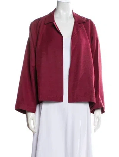 Pre-owned Eskandar Silk Jacket In Burgundy
