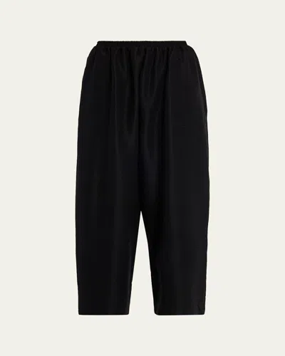 Eskandar Silk Japanese Trousers In Black
