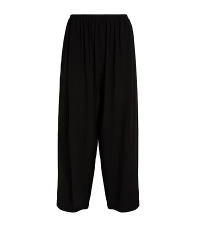 Eskandar Silk Japanese Trousers In Black