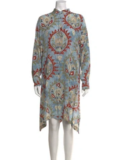 Pre-owned Eskandar Silk Knee-length Dress In Blue