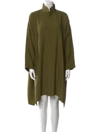 Pre-owned Eskandar Silk Knee-length Dress In Green
