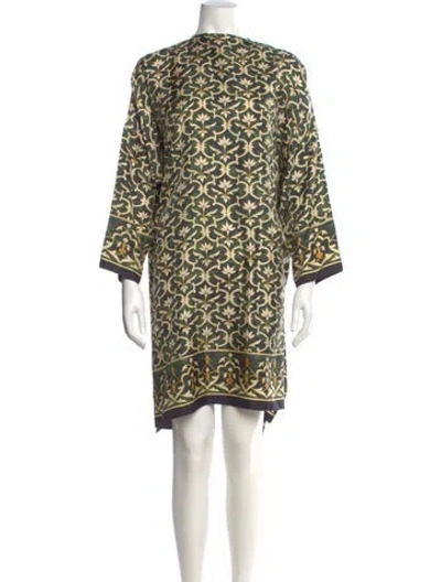 Pre-owned Eskandar Silk Knee-length Dress In Green