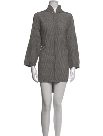 Pre-owned Eskandar Silk Knee-length Dress In Grey
