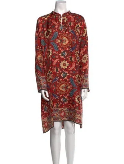 Pre-owned Eskandar Silk Knee-length Dress In Red