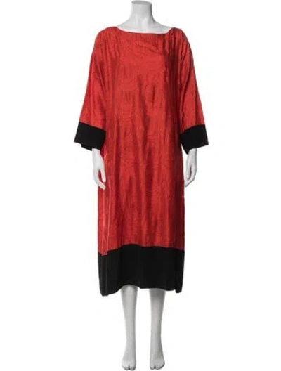 Pre-owned Eskandar Silk Long Dress In Red