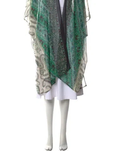 Pre-owned Eskandar Silk Long Skirt In Green