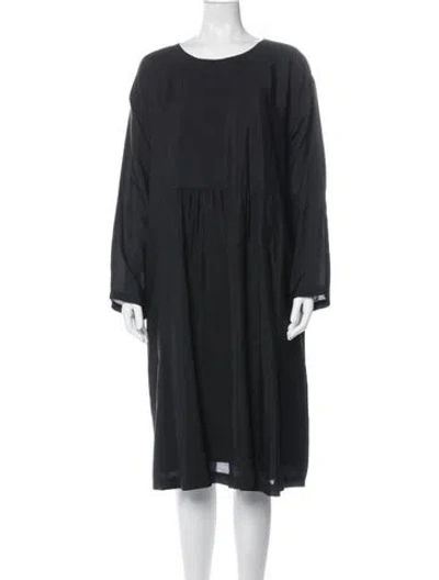 Pre-owned Eskandar Silk Midi Length Dress In Black