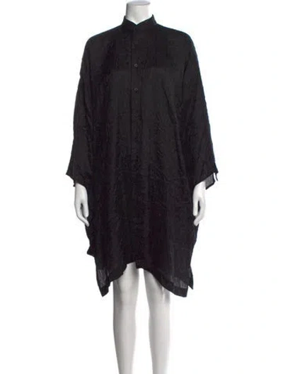Pre-owned Eskandar Silk Midi Length Dress In Black