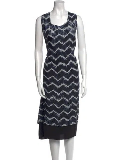 Pre-owned Eskandar Silk Midi Length Dress In Blue