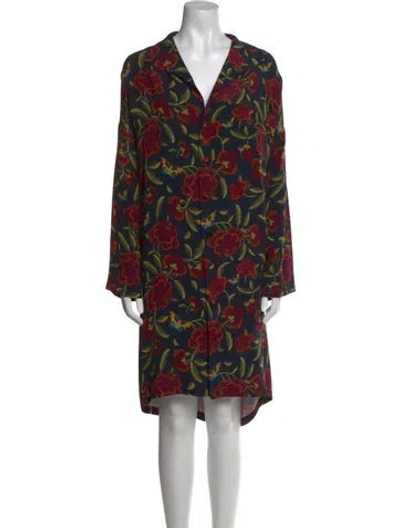 Pre-owned Eskandar Silk Midi Length Dress In Blue