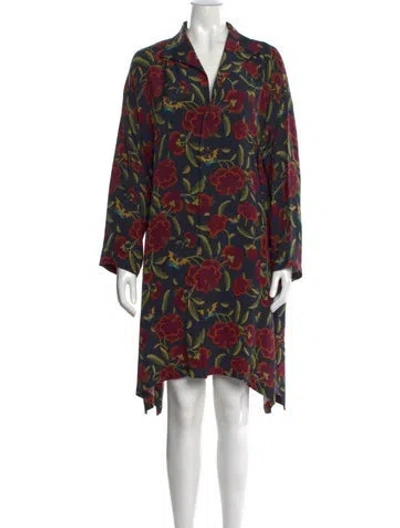 Pre-owned Eskandar Silk Midi Length Dress In Blue