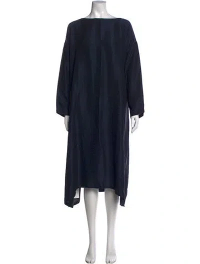 Pre-owned Eskandar Silk Midi Length Dress In Blue