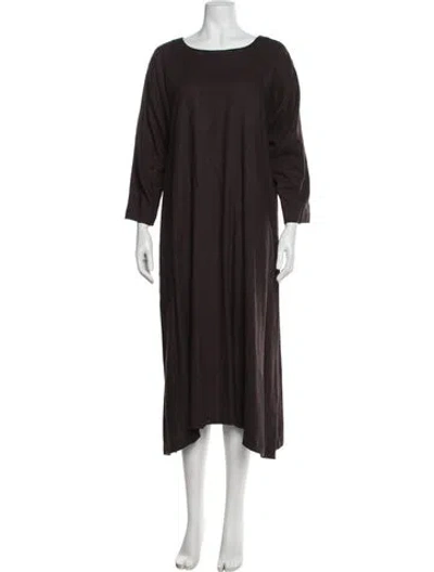 Pre-owned Eskandar Silk Midi Length Dress In Brown