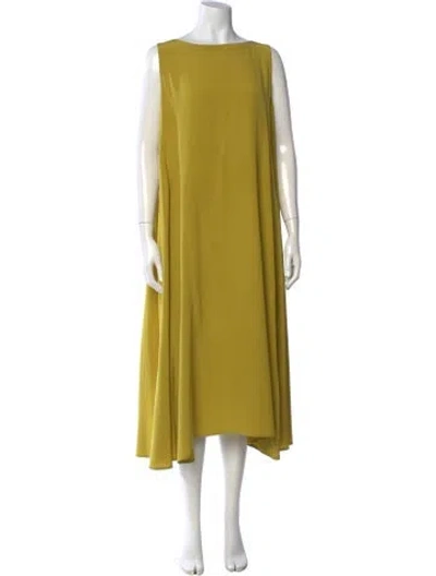 Pre-owned Eskandar Silk Midi Length Dress In Green