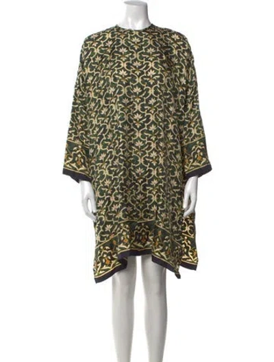 Pre-owned Eskandar Silk Midi Length Dress In Green