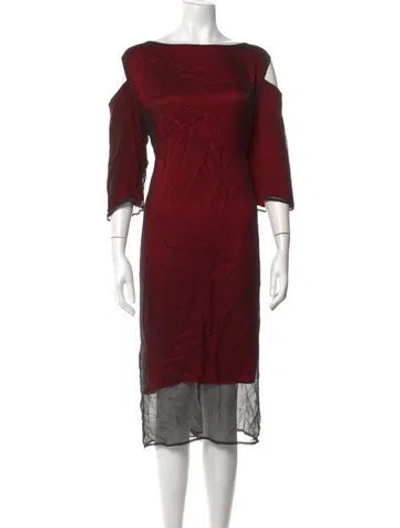Pre-owned Eskandar Silk Midi Length Dress In Red