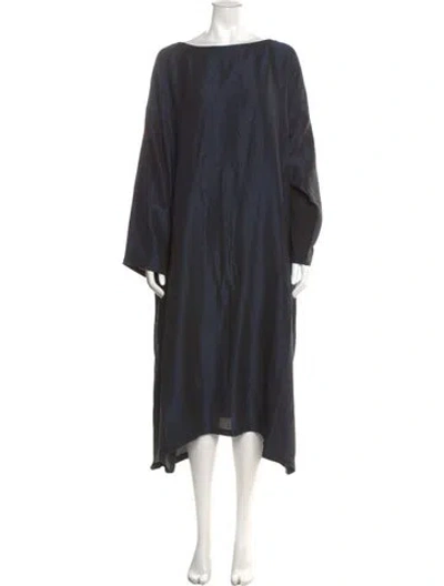 Pre-owned Eskandar Silk Midi Length Dress W/ Tags In Blue