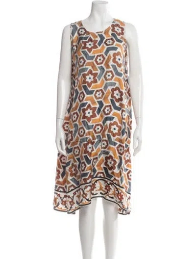 Pre-owned Eskandar Silk Midi Length Dress In White