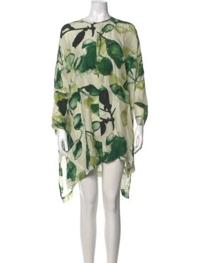 Pre-owned Eskandar Silk Mini Dress In Green